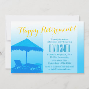 Chaises de plage Bleu Invitations de la partie de