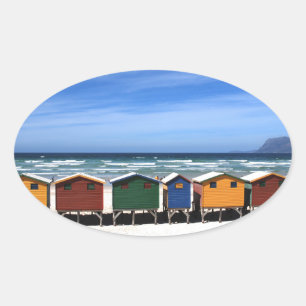 Chaises de plage colorées Autocollant ovale