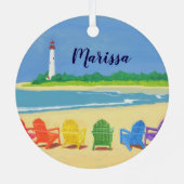 Chaises de plage et ornement personnalisé du phare (Verso)