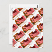 Chaises De Plage Rouge Et Blanc Carte Postale À Th (Devant / Derrière)