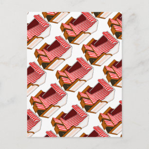 Chaises De Plage Rouge Et Blanc Carte Postale À Th