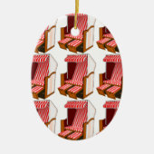 Chaises de plage rouges et blanches Ornement à thè (Devant)