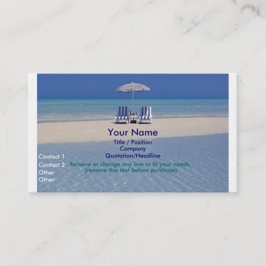Chaises de plage sur le carte de visite II de banc (Devant)