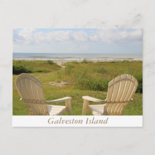 Chaises de plage sur l'île de Galveston Carte post