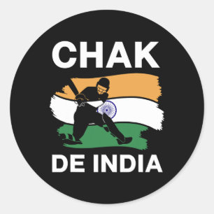 Chak De India - Spelers van het Indiase crickettea Ronde Sticker