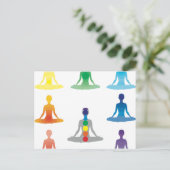 Chakra 7 kleuren aura chi prana yogi yoga lotus briefkaart (Staand voorkant)