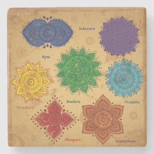 Chakra,Ajna,muladhara,anahata,manipura,svadisthara Stenen Onderzetter