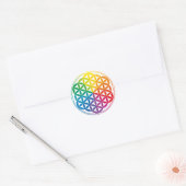 Chakra Bloem van het Levensraster Ronde Sticker (Envelop)