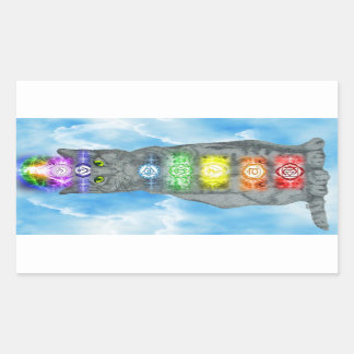 Chakra Cat Rechthoekige Sticker