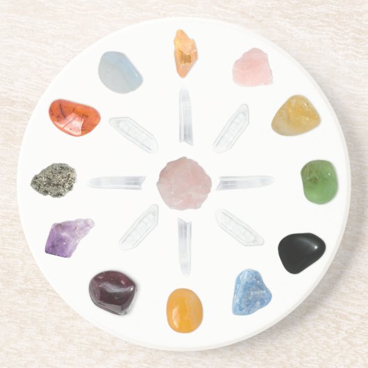 *~* Chakra Crystal Energy Edelsteen ZandStone Zandsteen Onderzetter (Voorkant)