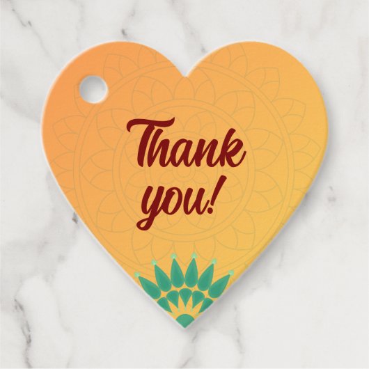 Chakra Doré Étiquette de Remerciement Favori (Devant)