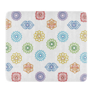 Chakra Energy Glass Cutting Board Snijplank