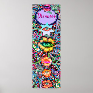 Chakra Floral Dreamweaver Colorful Unusual Mystica Poster