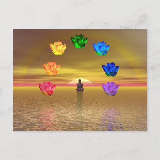 chakra golden kleurling background cosmos briefkaart (Voorkant)