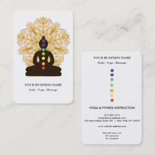 Chakra Healing Meditatie Lotus Positie Man Mandala Visitekaartje