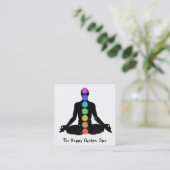 *~* Chakra Healing Meditation Lotus Pose Man Vierkante Visitekaartje (Staand voorkant)