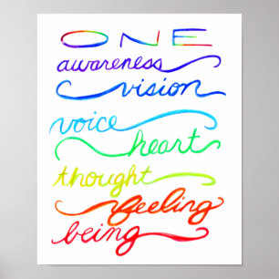 Chakra Inspirerend één woord Art Print Poster