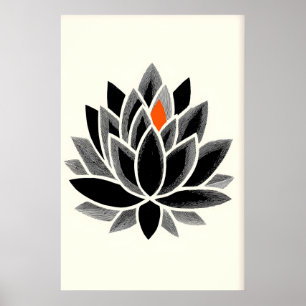 Chakra Kroon Kunstprint Minimaal Lotus Ontwerp Poster