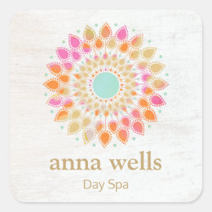 Chakra Lotus Flower Mandala Square Sticker