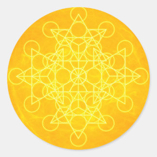 Chakra Mandala Sacred Geometry Bright Geel Ronde Sticker