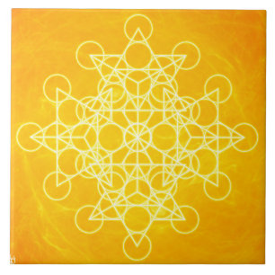 Chakra Mandala Sacred Geometry Bright Geel Tegeltje