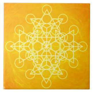 Chakra Mandala Sacred Geometry Bright Geel Tegeltje