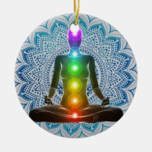 Chakra, Mandala, Spirituele Kerstmis, Chakra Gifts Keramisch Ornament
