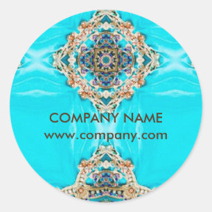 chakra massage therapeut Yoga turquoise bohemian Ronde Sticker