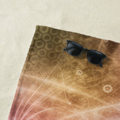 Chakra Mediation Yoga Symbol Paars Strandlaken (In situ)