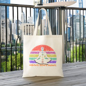 Chakra Meditation Yoga Rainbow Sunset Tote Bag