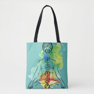 Chakra Om Namaste over gedrukt Tas