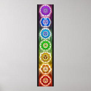 Chakra red, oranje, geel, groen, turquoise, indigo poster