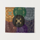 Chakra Shadow Mandala Collage Multi-Color Tapestry Wandkleed (Voorkant (horizontaal))