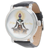 Chakra Silhouette – Let Your Light Shin Horloge (Gekanteld)