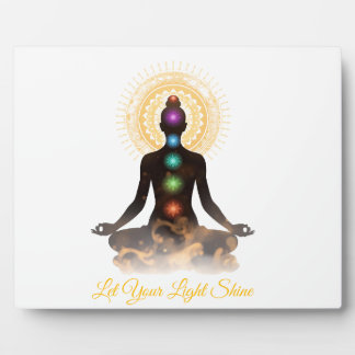 Chakra Silhouette Tabletop Plaque with Easel  Fotoplaat
