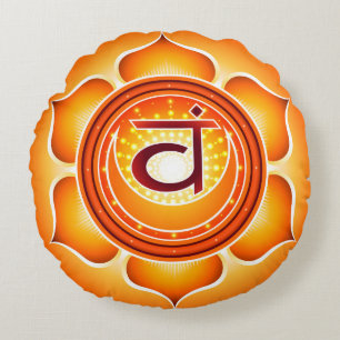 Chakra Svadhisthana Yoga Round Pillow Rond Kussen