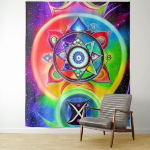 Chakra Symbol Tapestry Wandkleed