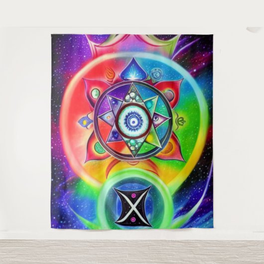 Chakra Symbol Tapestry Wandkleed (Voorkant)