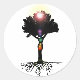 Chakra Tree Ronde Sticker