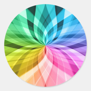 chakra zen kaleidoskop kleurrijk plezier ronde sticker