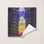 Chakra Zen Méditation Couleur Fleurs (Gant de toilette)