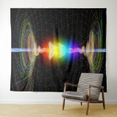 Chakras Energy Activating BlackTapestry Wandkleed (In Situ (horizontaal))