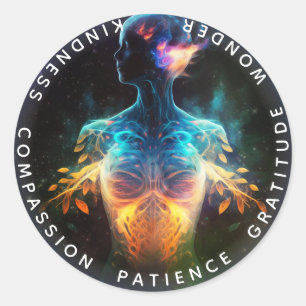 Chakras Menselijke Auras Energie-Healer Ronde Sticker