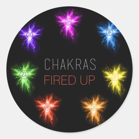 Chakras opgevoed ronde sticker (Voorkant)