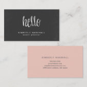 Chalboard Bonjour Cartes de visite / Pêche (Devant / Derrière)