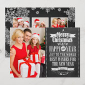 Chalboard Noël Nouvel An | Carte photo de vacances (Devant / Derrière)