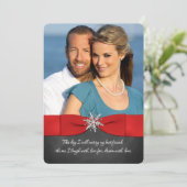 Chalboard, Rouge, Silver Snowflakes Invitation de  (Debout devant)