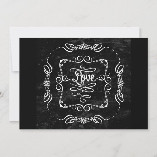 Chalboard Style Rustique Swirl Couples Carte de do (Dos)