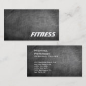 Chalboard tendance Gris Fitness Sport Carte de vis (Devant / Derrière)