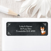 Chalboard Woodland Fox Adres Sticker (Insitu)